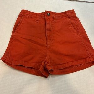 Madewell Camp Shorts Red Orange cargo style Size XS